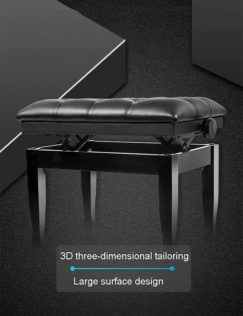 GAZOGJ Piano Stool Piano Bench Dressing Table Stool Genuine Leather Keyboard Bench Piano Stool, Height Adjustable Piano Bench with Storage Compartment, 58 x 41 x 48-58,Mahogany