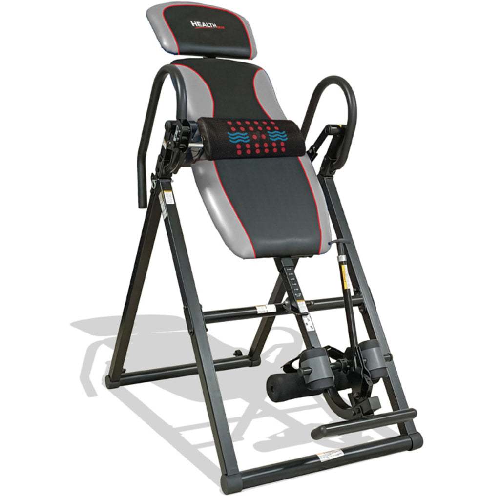 Health Gear - ITM 4.1 - Adjustable Heat & Massage Inversion Table - Heavy Duty up to 300 lbs., Black
