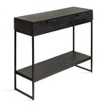 Kate and Laurel Malone Modern Wooden Console Table with Wood Shelf; 36 x 13 x 31; Black; Transitional Wood Entryway Table with Shelf and Drawers for Entry Storage Options