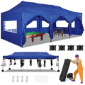 COBIZI 10x30 Heavy Duty Pop up Canopy with 8 sidewalls Stable Wedding Outdoor Tents for Parties Canopy Pop Up Party Tent UPF 50+ Waterproof Commercial Gazebo with Roller Bag, Navy Blue Upgraded