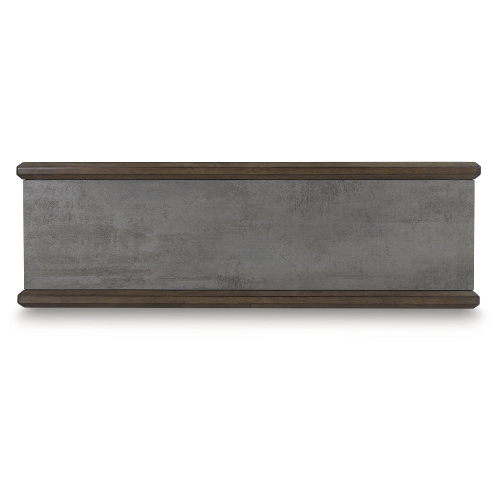 Signature Design by Ashley Kallenny Transitional Sofa Table with Open Shelf, Dark Brown & Gray