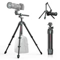 ULANZI JJ05 GlideGo Carbon Fiber Photo Tripod, Dual 360° Pan Head, 72.4 inch Max Height, 11 lb Load, UKA Quick Release, Professional Portable Lightweight Travel Tripod with Bag