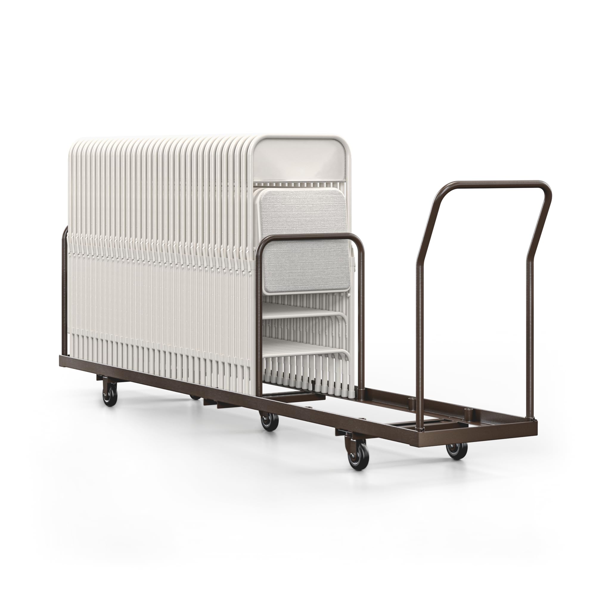 OEF Furnishings OEFDY-50 Folding Chair Dolly – Heavy-Duty Steel Cart (50-Chair Capacity, Vertical Stacking, Fits Most Standard Folding Chairs)