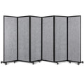 Strongbird Room Partition,Office Divider,Portable Commercial Screen Dividers,Privacy Partition Separator,Classroom School Dividers,12'7"L* 6'7"H,6 Panel,Light Grey