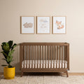 dadada Baby Soho 3-in-1 Convertible Wooden Crib to Toddler Bed - Made in Italy, GREENGUARD Gold Certified, Baby-Safe Finish, Handcrafted Beechwood, Modern Design, 3 Adjustable Heights (Walnut)