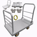 Chasesun 48" x 26" 2-in-1 Platform Truck Cart, 3650lbs Heavy Duty Flatbed Cart Dolly with Wheels, Industrial Cold Rolled Steel Push Cart for Warehouse & Moving, Includes 2 Pairs Gloves & Bungee Cord