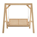 Amish Casual 5 Foot Roll Back Swing with A-Frame Stand in Unfinished - Freestanding Wood Porch Swing for Patio, Yard or Garden