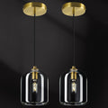 LBSQJ Modern Gold Pendant Lights Kitchen Island Ceiling Chandelier Indoor Crystal Hanging Light Fixtures for Dining Room Kitchen Living Room Bedroom（2Pack）