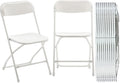 BTEXPERT Set of 20 Pack, Indoor Outdoor White Plastic Folding Chairs Stacking Steel Frame Commercial 650LB Weight Capacity Seating Home Garden Wedding Event Party Picnic Dining Church School Portable