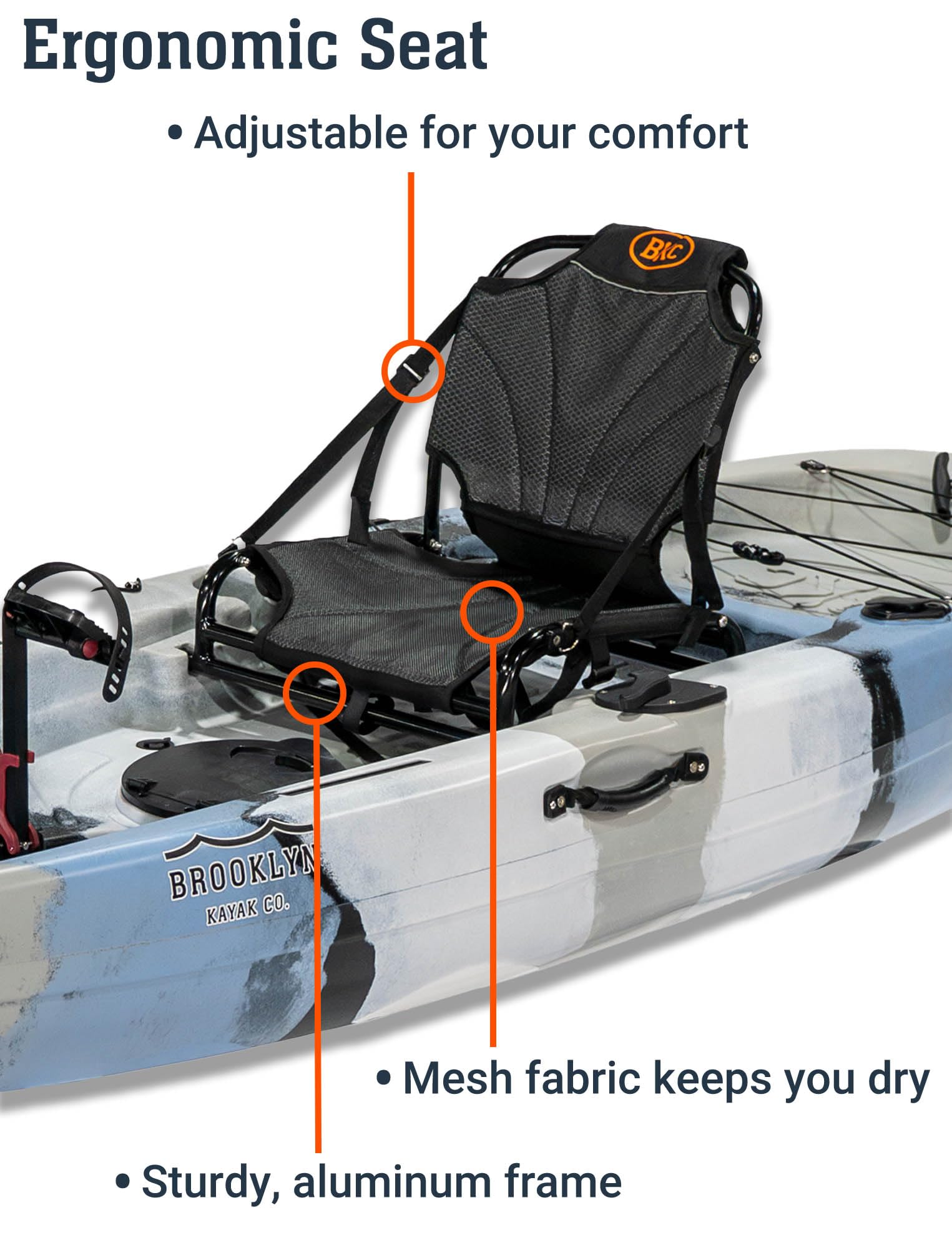 Upgraded Brooklyn 10.0 Pedal Sit-On-Top Kayak by BKC, Lightweight Fishing Kayak with Flipper Pedal Drive, Rudder Steering, 350 lb Capacity, Stable 10 ft Hull, Adjustable Seat, Storage & Rod Holders
