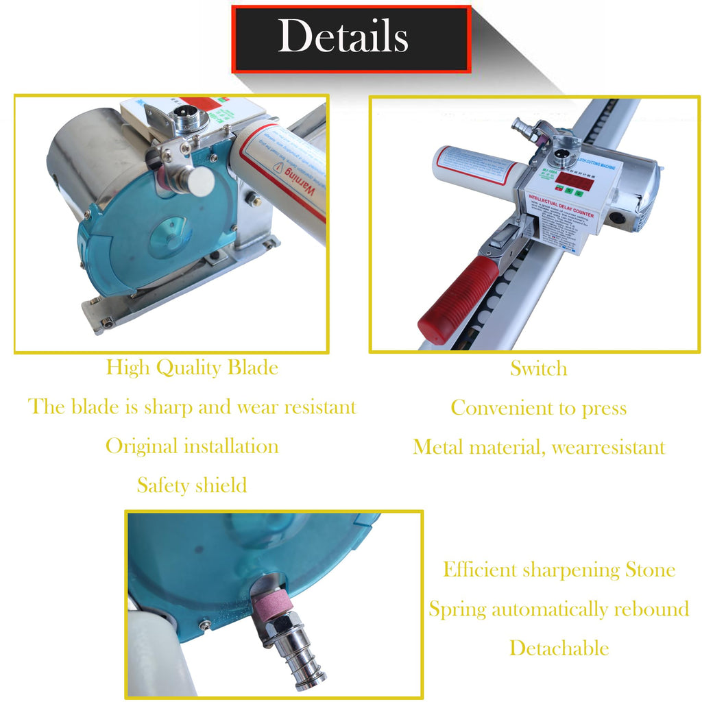 HQHAOTWU Cloth Cutting Machine High Speed Fabric Cutting Machine Cloth Cutter Fabric End Cutter with 86" Rack & Digital Counter for Clothing, Textiles, Leather 220V