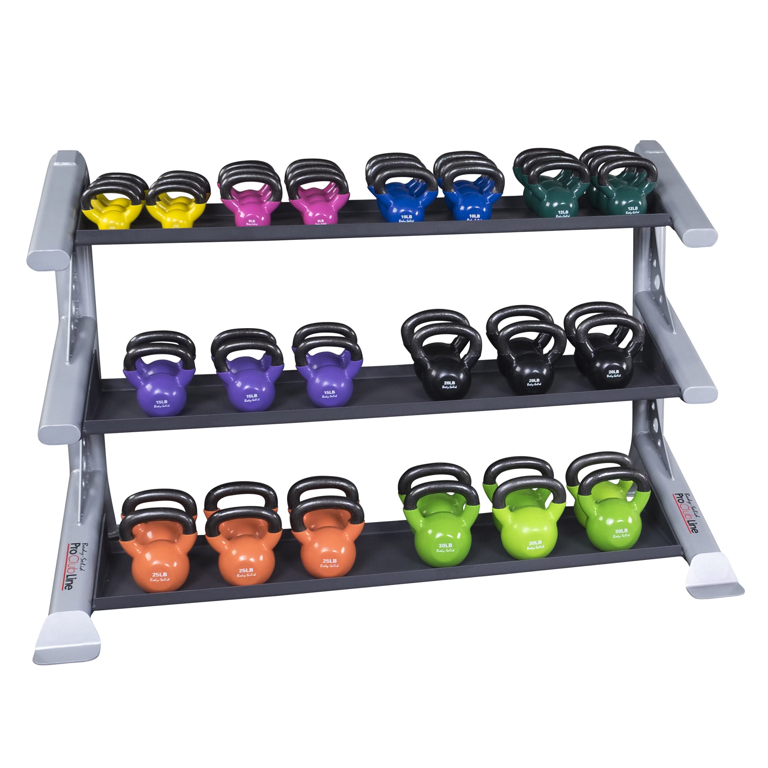 Body-Solid (SDKR1000KB) Pro ClubLine Storage Rack for Dumbbells, Kettlebells and Medicine Balls, Commercial and Home Gym Weight Rack