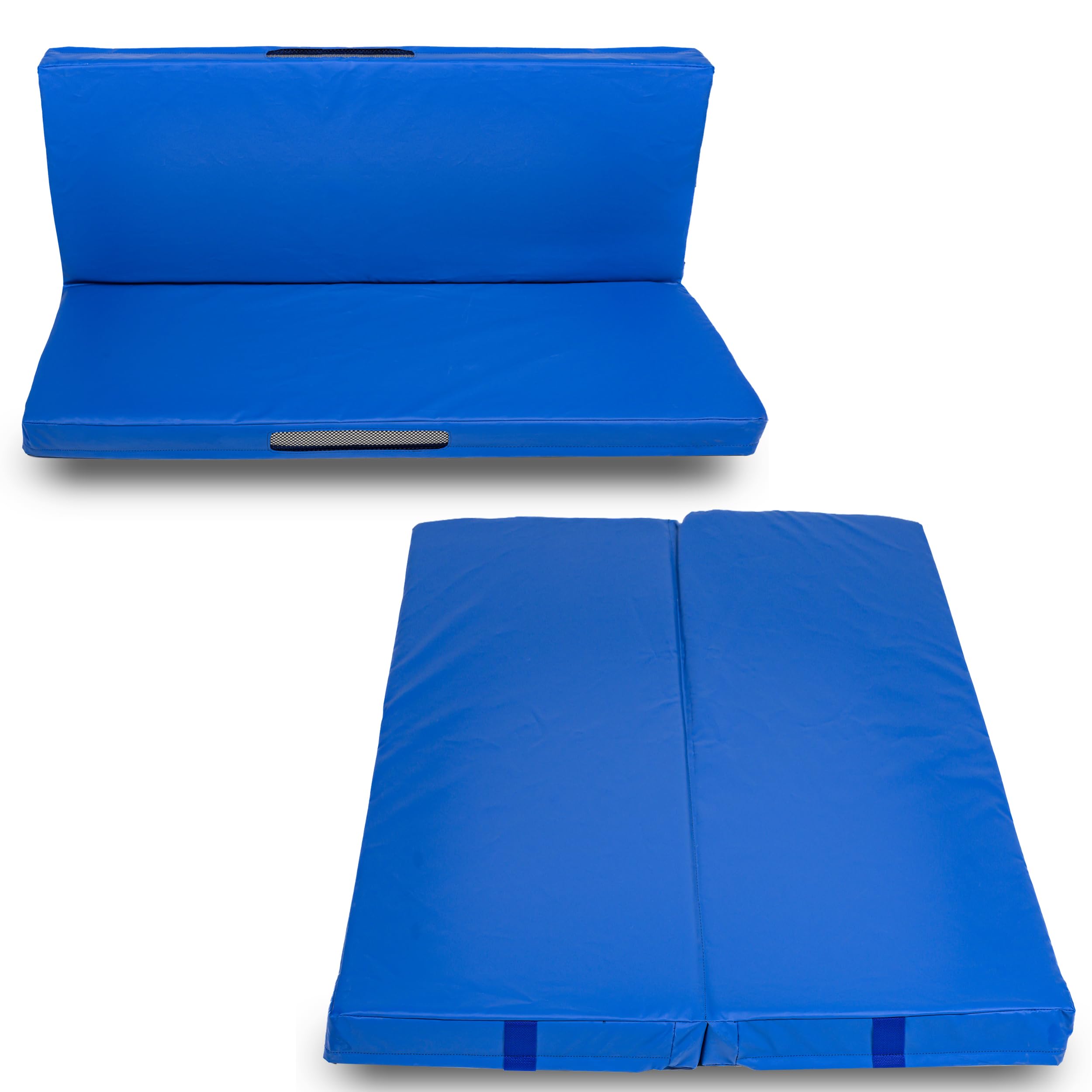 Foamma Gymnastics Mat - 4' x 4' x 6', Blue Foldable Landing Mat for Kids and Adults