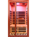 OUTEXER Far Infrared Sauna Home Sauna Spa Room for 1-2 Person Low-EMF Canadian Hemlock Wood 1550W Indoor Saunas with 7 Color Light 39.3 * 35.4 * 74.8Inch