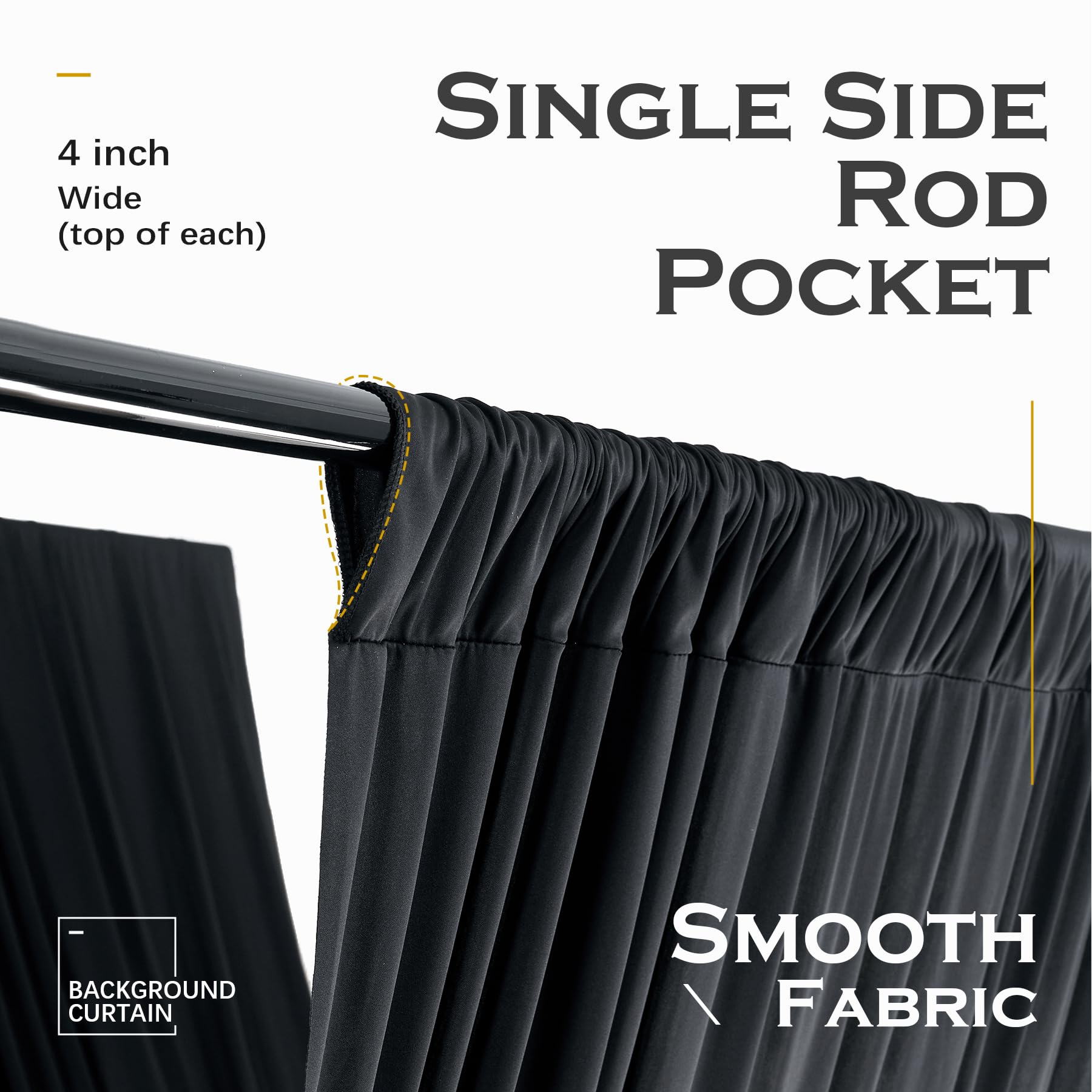 10 Panels 5ftx30ft Black Ceiling Drapes for Halloween Parties – 30 FT Extra Long Thick Polyester Wrinkle-Free Drapery Tent Decor Decorations for Birthday Party Ceremony Stage Swag