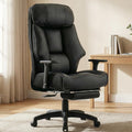 EXCEBET Big and Tall Office Chair 500lbs - 22.4" Extra Wide Seat Ergonomic Executive Chair, Heavy Duty High Back Leather Office Chair with Footrest, Lumbar Support & Adjustable Arm (All Black)