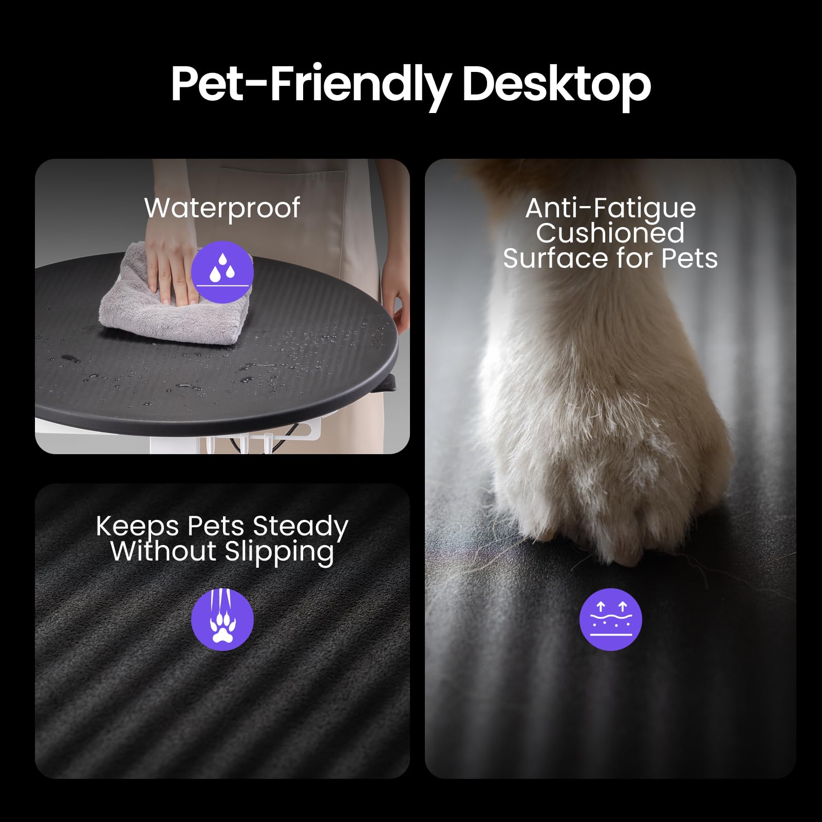 JirPet Dog Grooming Table, Elastic Comfort Surface with Pet-Friendly Design, Hydraulic Lift, Designed for Long-Term Use, Over 50,000 Lifts, 31in-45in Height Adjustable, Stable Base, Hair-Resistant