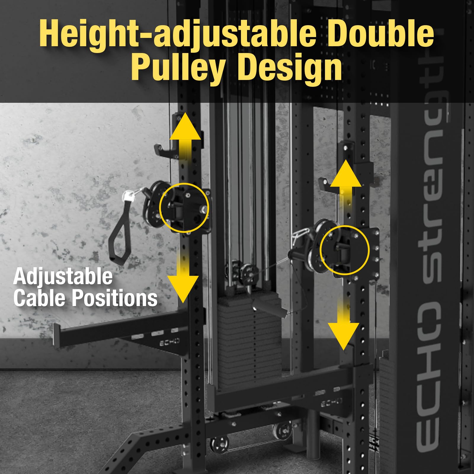 Commercial Functional Trainer Cable Machine with Dual Weight Stacks Power Cage Squat Rack Cable Crossover Exercise Machine with Pulley System All in One Home Gym Systems, Functional Trainer(Model A)