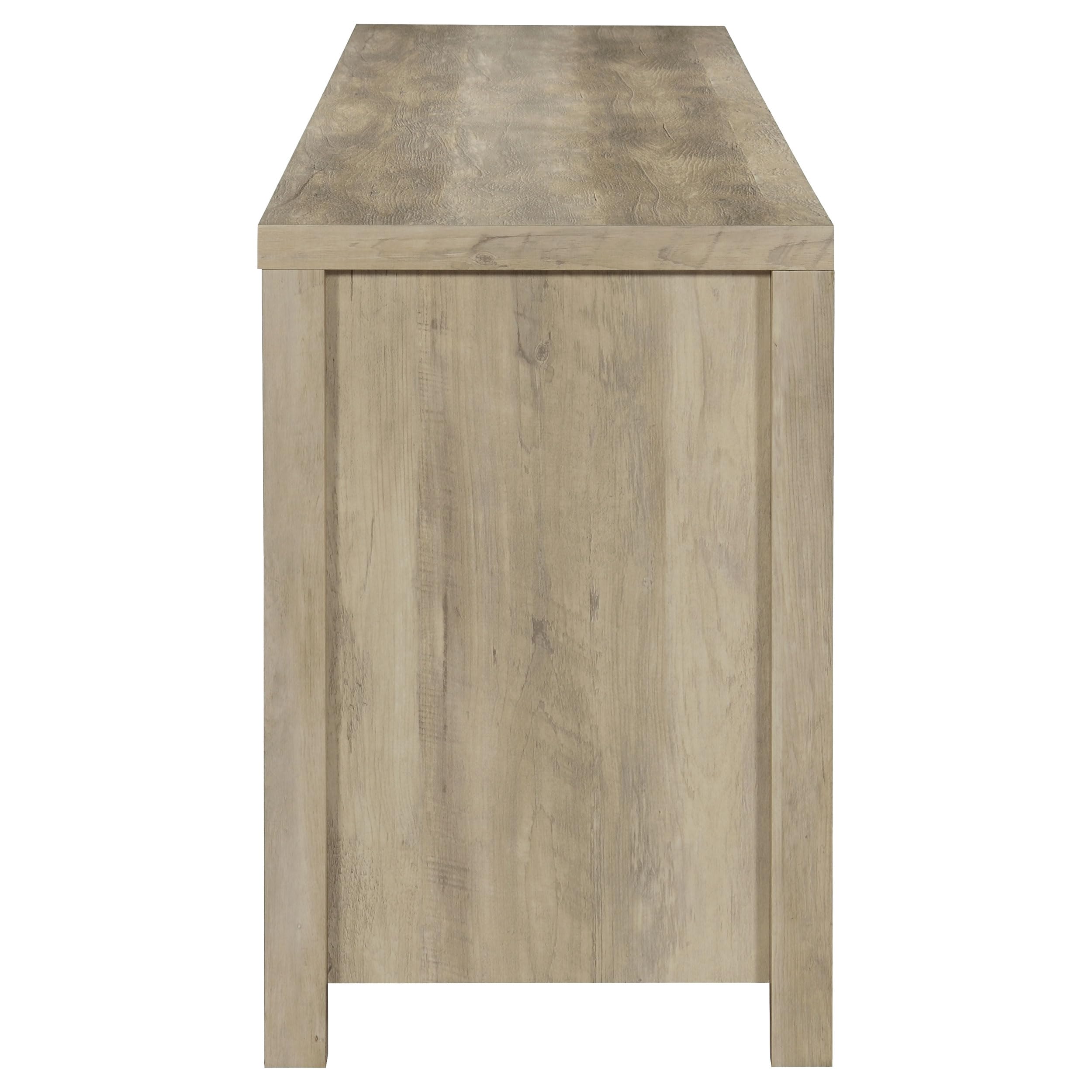 Coaster Home Furnishings - Madra - Engineered Wood - 79-Inch 2-Door TV Stand with Sliding Barn Doors, Open Shelves - Living Room - Distressed Pine - 736263