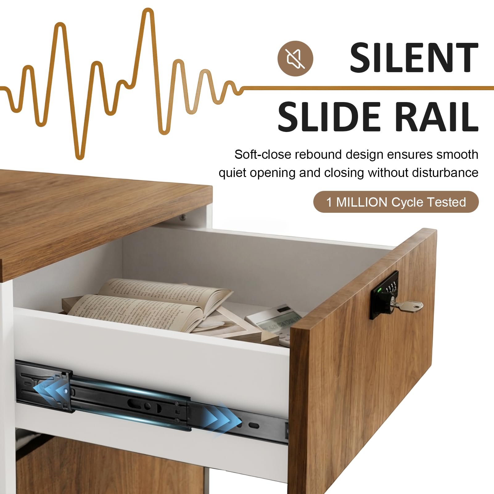 YTElantivo L-Shaped Reception Desk with Counter, 1-Inch Thick Board, Lockable Drawers & Keyboard Tray, Heavy-Duty Front Desk for Office, Salon, Hotel & Clinic