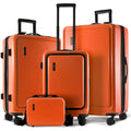 TRAVELARIM Orange Hardshell Luggage Sets 4 Piece, Durable Suitcase Set, Travel Luggage Set with Integrated TSA Lock, 360° Spinner Wheels, Expandable Medium and Large Checked Suitcase, 20/24/28 Inch