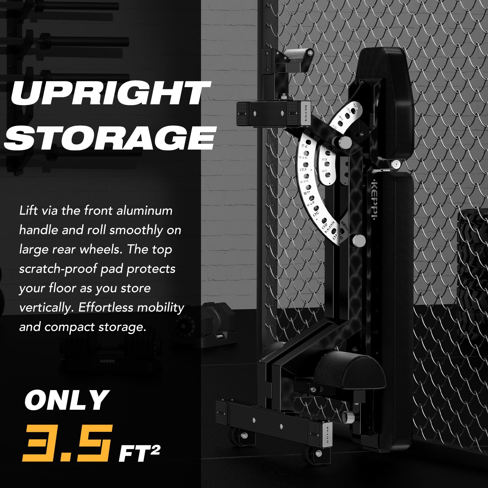 KeppiFitness Weight Bench, 1500LBS Capacity Workout Bench, 17” Bench Press Height, 11+8 Adjustable Weight Bench with Flat/Incline/Decline Angle and On-end Storage - Bench6000 (2026 Version Black Frame)