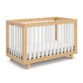 Storkcraft Beckett 3-in-1 Convertible Crib – GREENGUARD Gold Certified, Fits Standard Crib Mattress, Converts to Toddler Bed and Daybed, 4 Mattress Heights, Grow-with-Me Design (Natural and White)
