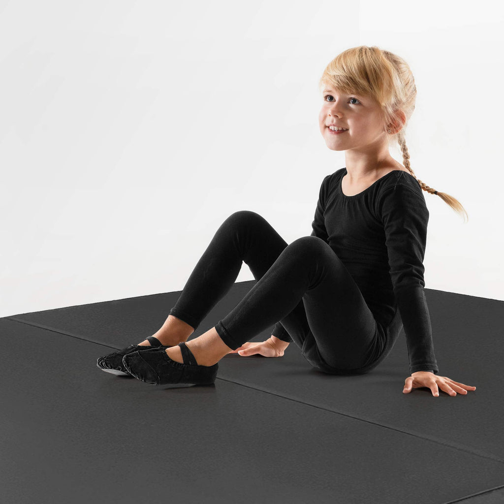 We Sell Mats 4 Inch Thick Bifolding Gymnastics Crash Landing Mat Pad, Safety for Tumbling, Back Handspring Training and Cheerleading, 4 ft x 8 ft, Black