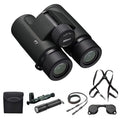 Nikon PROSTAFF P7 10x30 Waterproof Binocular for Adults | Small & Compact Travel Binoculars for Bird Watching | Binocular Harness Strap, Lens Pen Cleaning System, & Flashlight Bundle Set