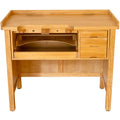Noble Fine Wood Jewelers Bench - Solid Wooden Workbench Station with Utility Storage Drawers for Jewelry Making