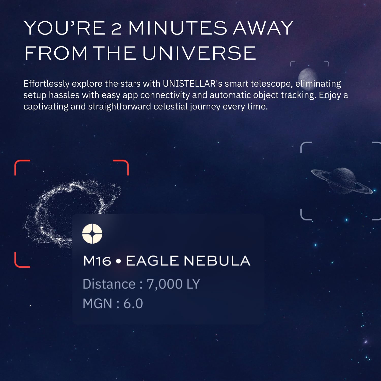 Odyssey PRO - UNISTELLAR Smart Telescope (with Eyepiece), 85mm f/3.9 (320mm) Digital & Computerized, App-Controlled Motorized Alt-Az, Enhanced Vision, RAW/FITS Export, 64GB, 5h Battery (Black)