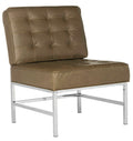 SAFAVIEH Home Collection Ansel Antique Taupe Faux Leather Accent Chair