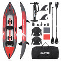 GarveeLife 2 Person Inflatable Kayak，Fishing Kayak for Adults, Portable Touring Kayaks with Padded Seat, 3 Fins, Hand Pump, Carry Bag, Repair Kit，12.5FT/450 LBS Weight Capacity