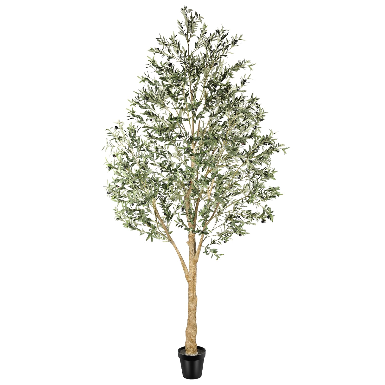 Realead Artificial Olive Tree 10 Feet, Large Fake Olive Tree with Natural Wood Trunk and Lifelike Fruits, Tall Faux Olive Tree 10ft for Home Office Decor