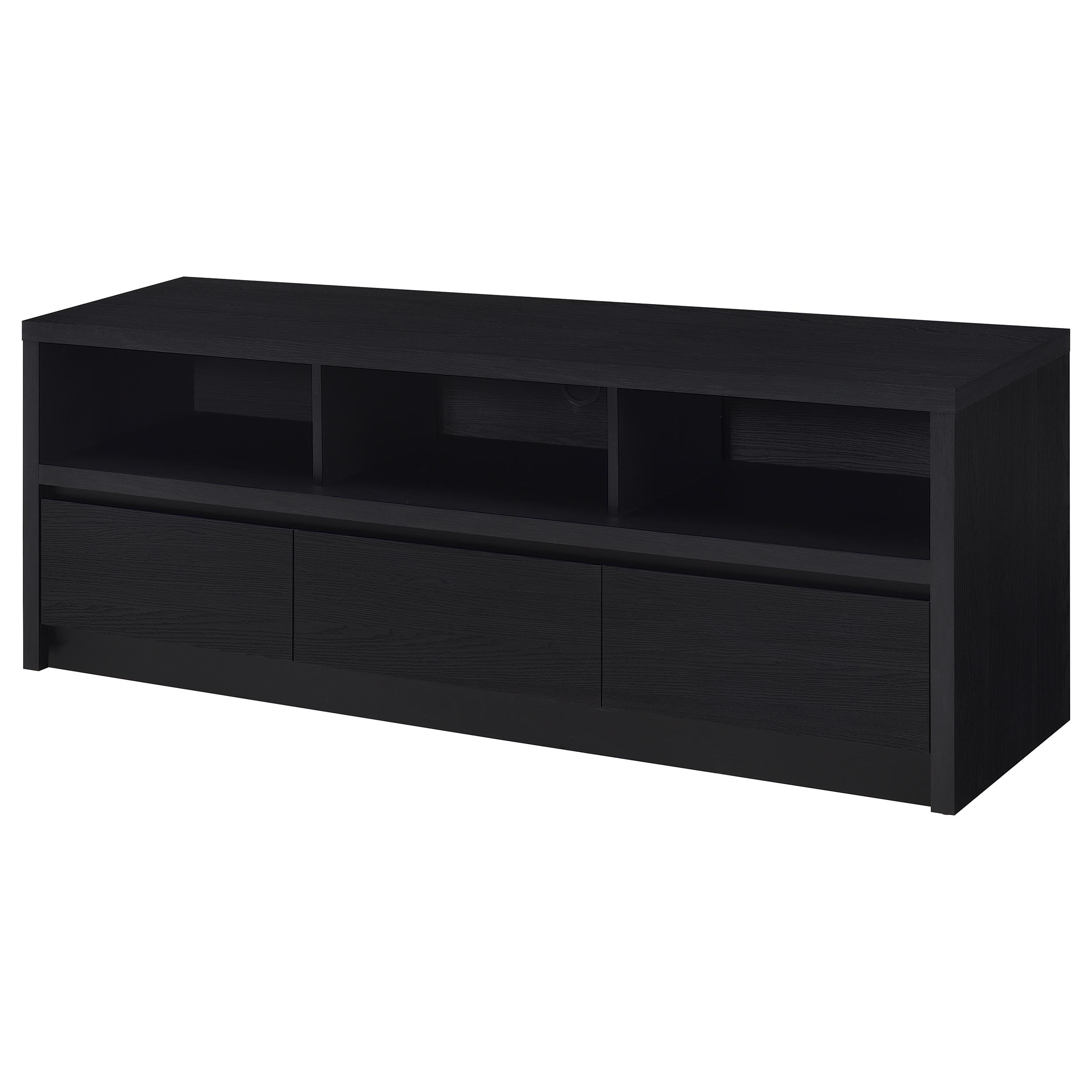 Coaster Home Furnishings Rutland 59-Inch TV Stand and Media Console Black, 3-Drawer Entertainment Center