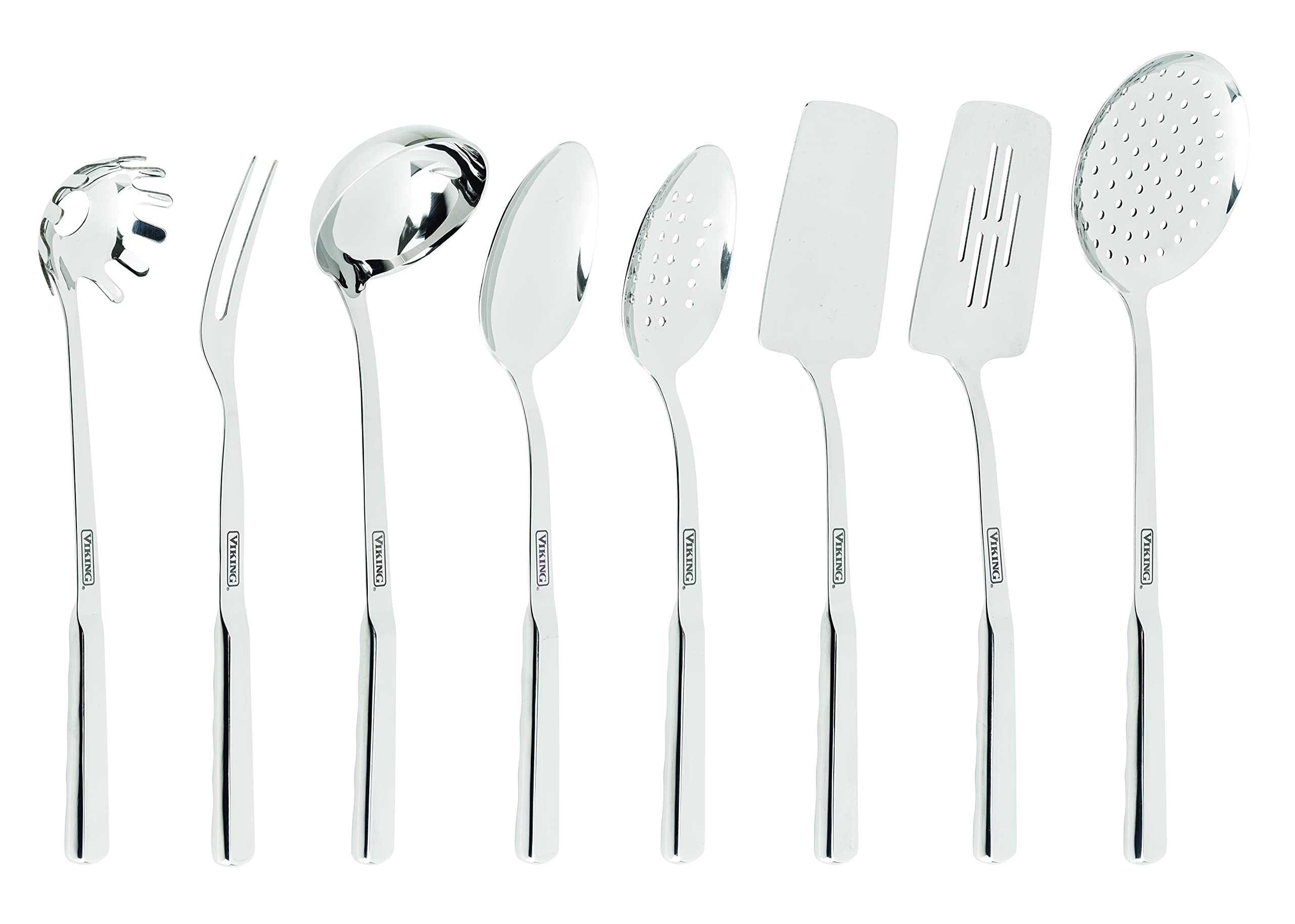 Viking Culinary 3-Ply Stainless Steel Hammered Copper Clad Cookware Set, 10 Piece, Oven Safe & Culinary 304 Stainless Steel Kitchen Utensil Set, Ergonomic Stay-Cool Handles