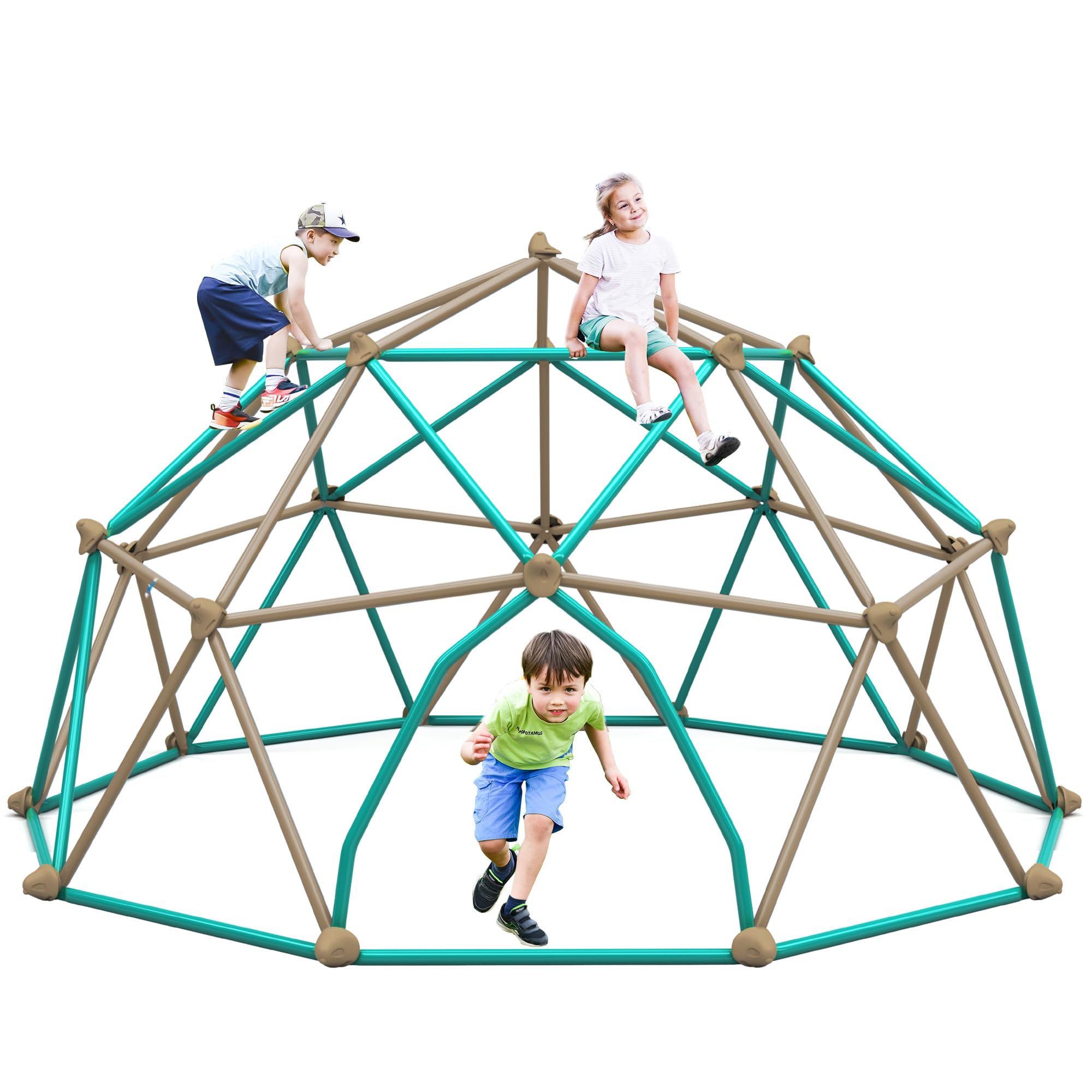 Merax 12FT Climbing Dome, Outdoor Dome Climber for Kids 3-10 Supporting 1000 lbs, Easy Assembly Playground Jungle Gym Backyard Play Equipment (12FT Blue Climbing Dome)