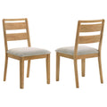 Coaster Home Furnishings - Duncan - Wood - Dining Side Chairs with Ladder Back Design, Cushioned Seat, Tapered Legs and Rounded Edges - Dining Room - Set of 2 - Washed Oak - 193652