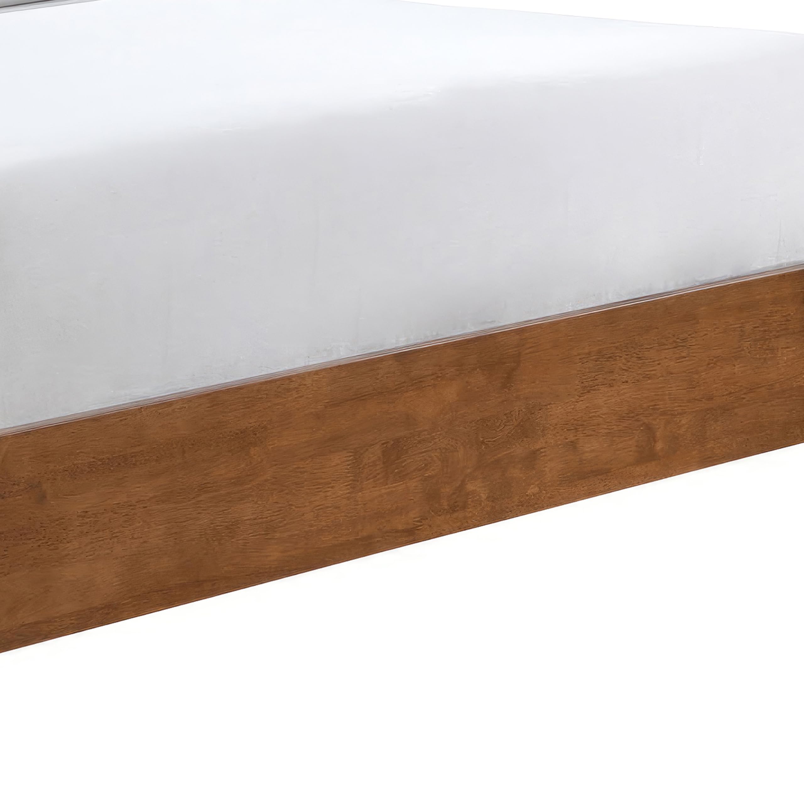 Furniture of America Wyatt Modern Solid Wood Queen Bed Frame with Headboard, Wooden Bedframe for Bedroom, Guest Room, No Box Spring Needed, Walnut, Standard Platform