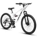 Ecarpat 26 inch Mountain Bike Full Suspension, 21 Speeds Dual Disc Brake Men Boys Bike for 10+ Years, Carbon Steel Frame, Trail Beach Snow Commuter City Bikes, Birthday Gift Choice