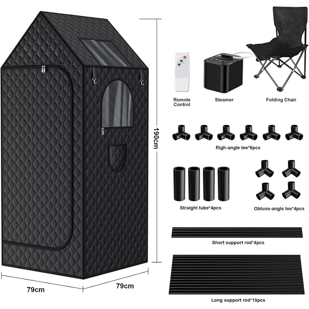 YXKJZHF Portable Sauna Box for Home Spa Full Body, Personal Steam Sauna Tent Steam Room with 3L Steamer, 1000W, 110V