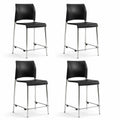 OEF Furnishings OEF8810C-11-10/4 Commercial-Grade Counter Height Stack Chair (Hard Plastic Seat and Back, Black, Chrome Frame, 4-Pack)