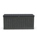 BLUECC Outdoor Deck Box Waterproof, Extra Large Plastic Patio Storage Cabinet with Lockable Black 68"*32"*34"
