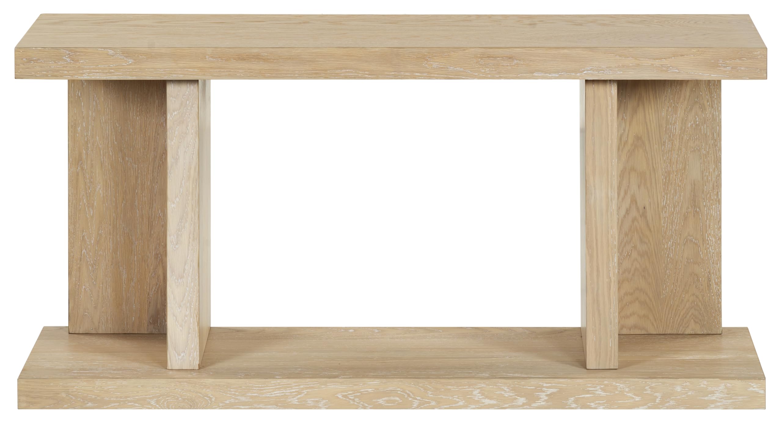 SAFAVIEH Couture Collection – Claramay Natural Cerused Oak Console Table, Modern Wood Entryway & Living Room Accent (SFV2223A)