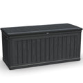 WELBEST 260 Gallon XXL Outdoor Storage Box Waterproof Resin Large Deck Box for Patio, Yard, Garden Tools, Black