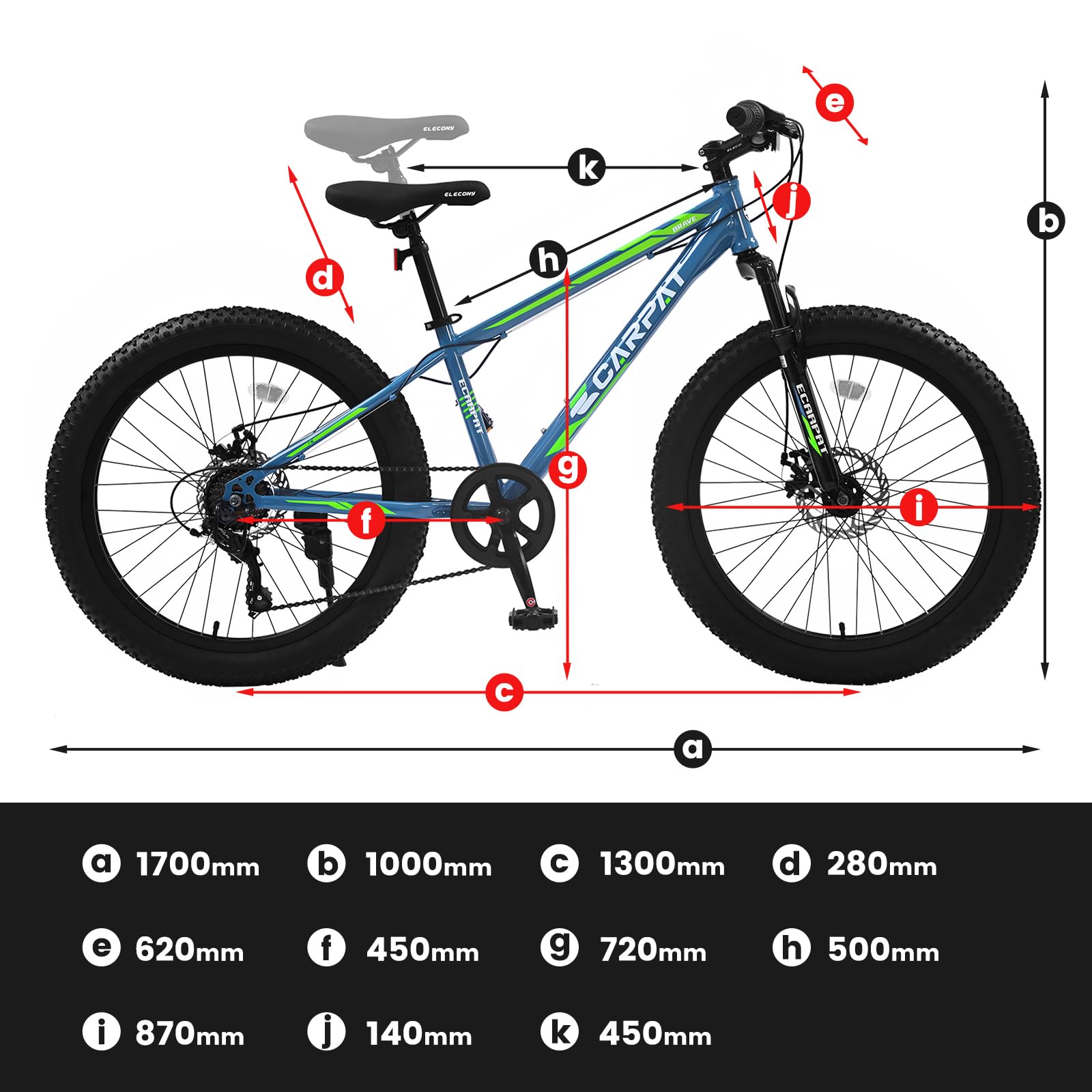 richvelo 26 Inch Fat Tire Bike Adult/Youth Full Shimano 7 Speeds Mountain Bike, Dual Disc Brake, High-Carbon Steel Frame, Front Suspension, Mountain Trail Bike, Urban Commuter City Bicycle