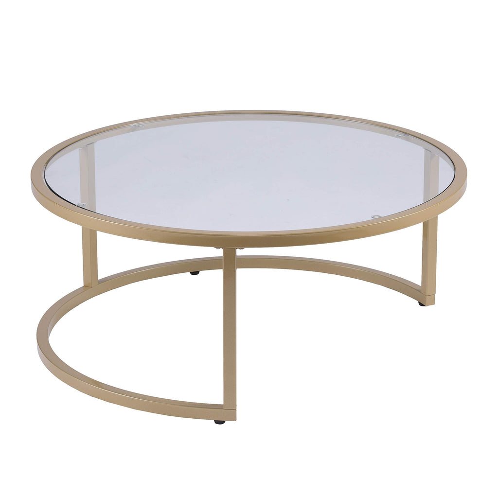 SEI Furniture Evelyn Glam Nesting Coffee Table 2-pc Set, Gold