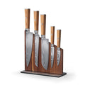 Yatoshi Knives Magnetic Kitchen Knife Block Set - Japanese 67 Layer High-Grade VG-10 Steel Knives, Sharp, Professional Kitchen Knife Set - Damascus (6 pieces), Olive Wood Handles