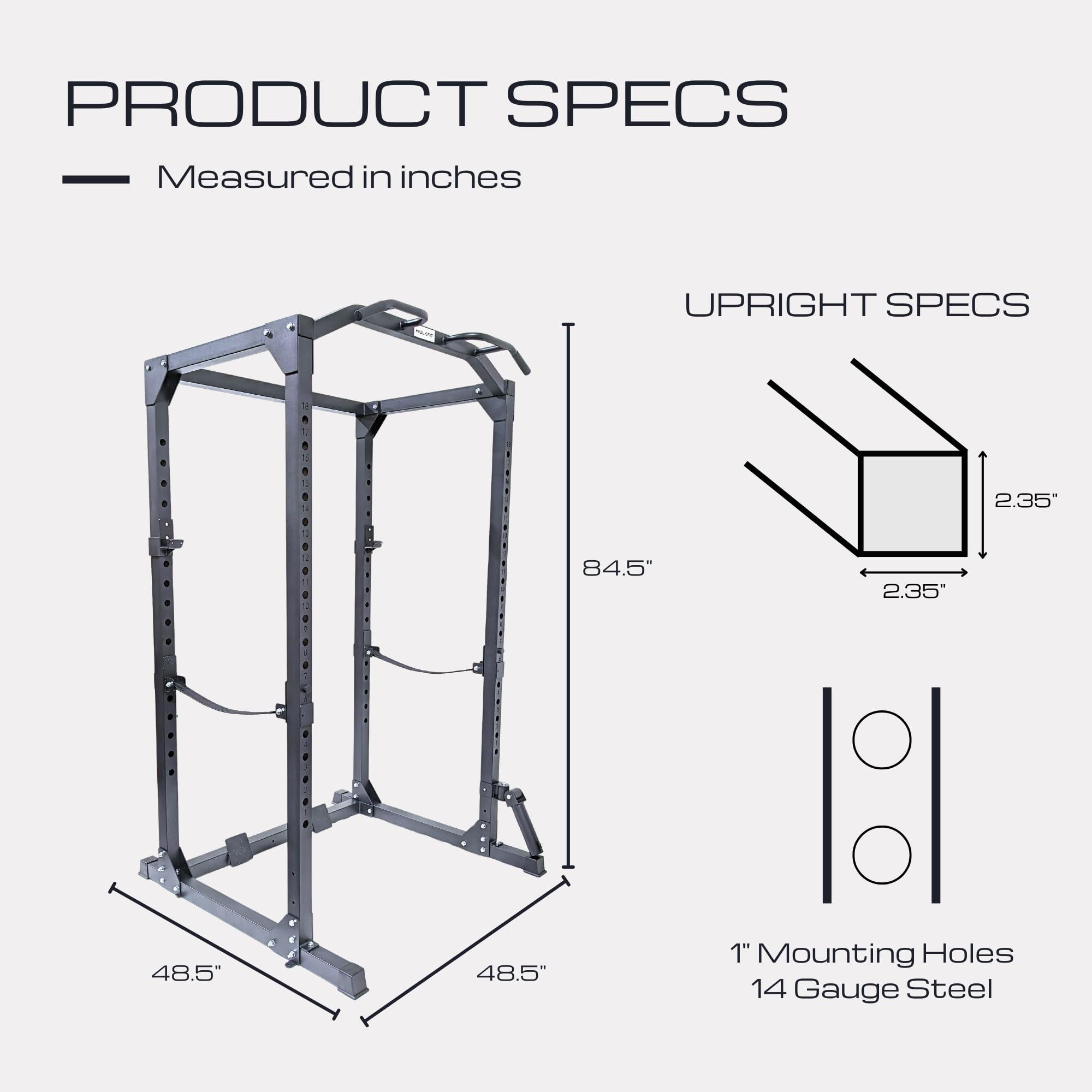 HulkFit Multifunctional Gen 2 Pro Series Power Cage Squat Rack with Home Gym Attachments and Accessories - Black