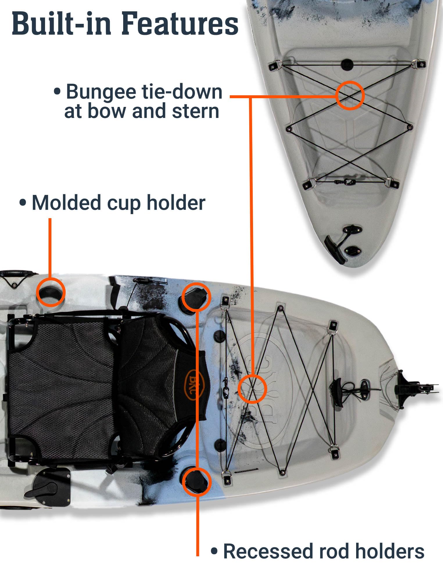 Upgraded Brooklyn 10.0 Pedal Sit-On-Top Kayak by BKC, Lightweight Fishing Kayak with Flipper Pedal Drive, Rudder Steering, 350 lb Capacity, Stable 10 ft Hull, Adjustable Seat, Storage & Rod Holders